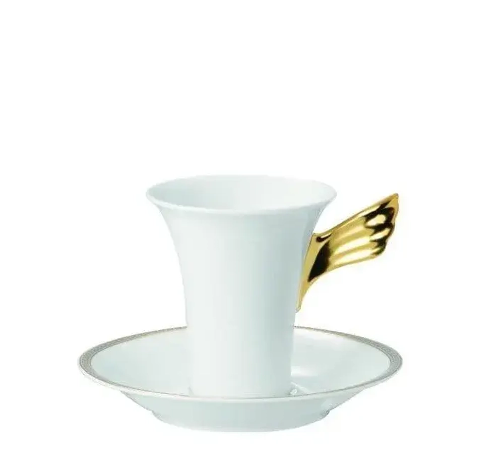 Versace Кофейная чашка Meandre D'Or 180 мл с блюдцем