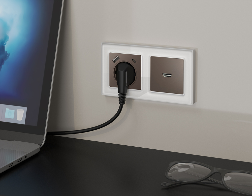 MA644010 Комплект механизма розетки HDMI 2.0 ALFA Темная бронза матовый 40V/500mA 2.0GHz 5-18Gbit/s QUANT (AP6440, VM222)