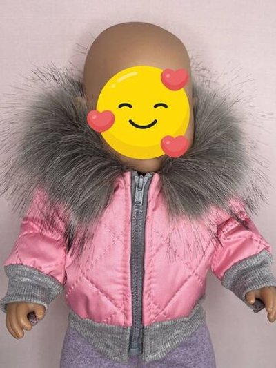 Куртка зимняя розового цвета для кукол 43 см (1001)