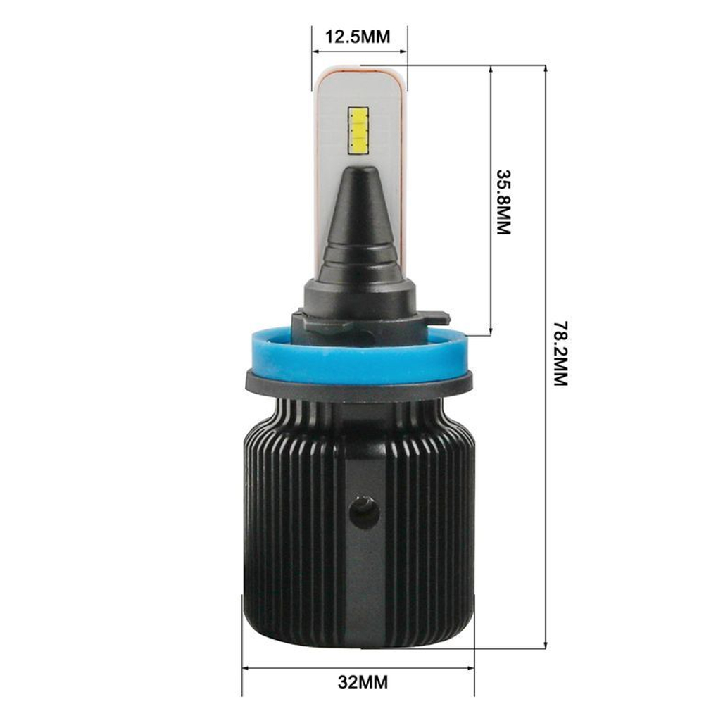 Cветодиодные лампы H8/H9/H11/H16 Sariti J1 Seoul Csp, 5500К, 12V, 25W, EMC (комплект, 2шт)
