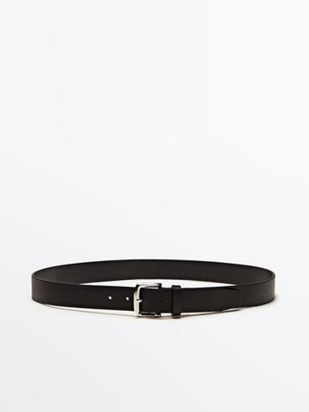 Massimo Dutti Ремень из мягкой кожи наппа, черный
