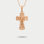 Православный крест без вставки из розового золота 585 пробы (арт. 705597-1000)