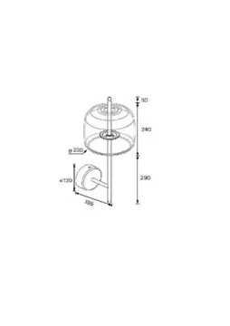 Бра 9W 3000К A2404AP-1AM медь/янтарный Padova Arte Lamp
