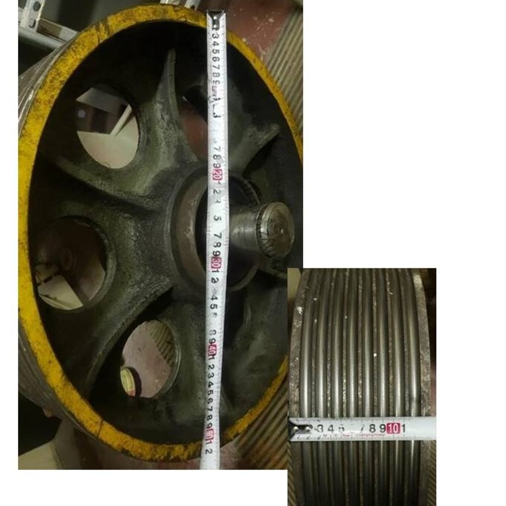 Отводной блок D520 мм x 136mm (ширина обода), 8х11 мм канат, ширина ступицы 140мм, вал d60 мм