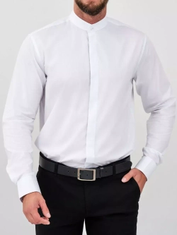 Рубашка без воротника приталенная SLIM FIT