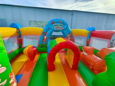 Коммерческий надувной батут «Царство зверей 2», 5x5x2.8 м.