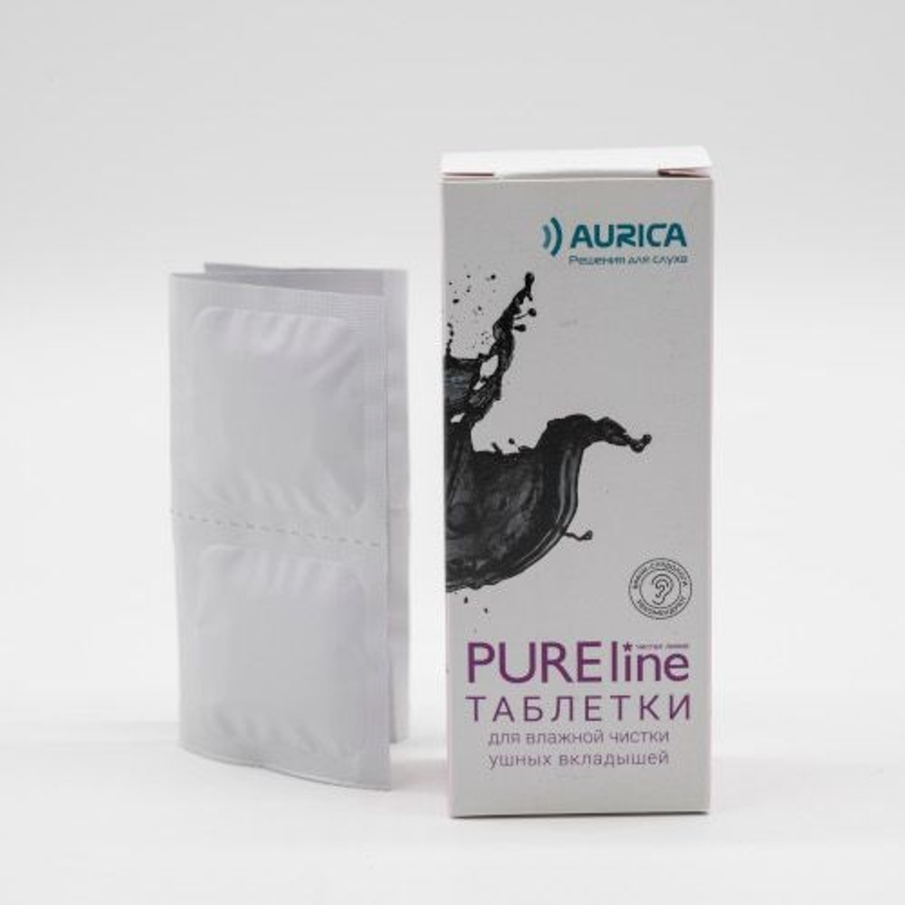 Aurica PUREline таблетки для влажной чистки ушных вкладышей
