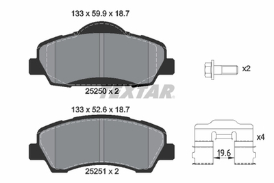 TEXTAR - 2525001-TET - Brake Pad Set, disc brake