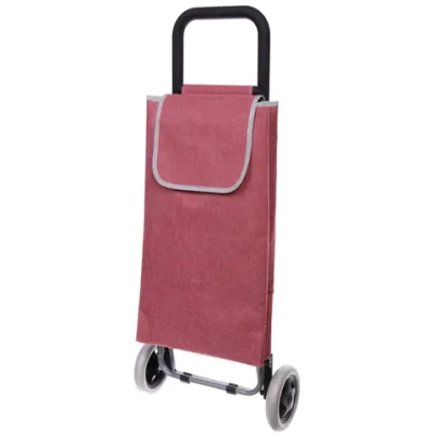 Тележка хозяйственная с сумкой (98*36*24см, колеса 15см,грузоподъемность до 30 кг) G бордовая