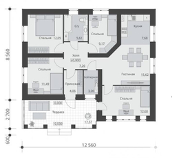 Проект Дома 90 кв. м одноэтажный К-39
