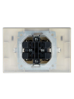 Розетка 2-м СП BRITE РСбш12-3-44-БрА 16А в сборе IP44 с крышкой алюм. IEK BR-R26-16-44-K47-F