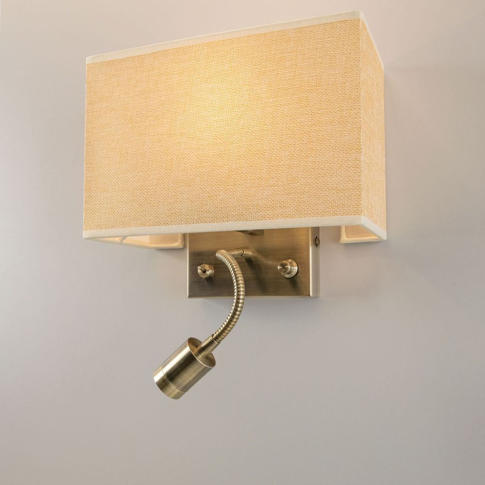 Citilux Декарт CL704303 Бра с бежевым абажуром и диммером