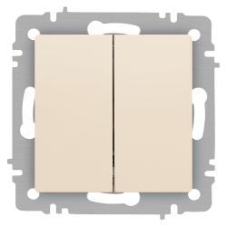 Переключатель Intro Accent 6-107-02 двойной, 10А-250В, IP20, СУ, AL/CU, слоновая кость | Intro