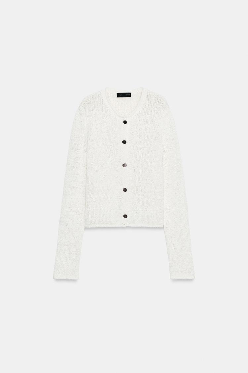 ZARA КАРДИГАН КРУПНОЙ ВЯЗКИ, ЭКРЮ