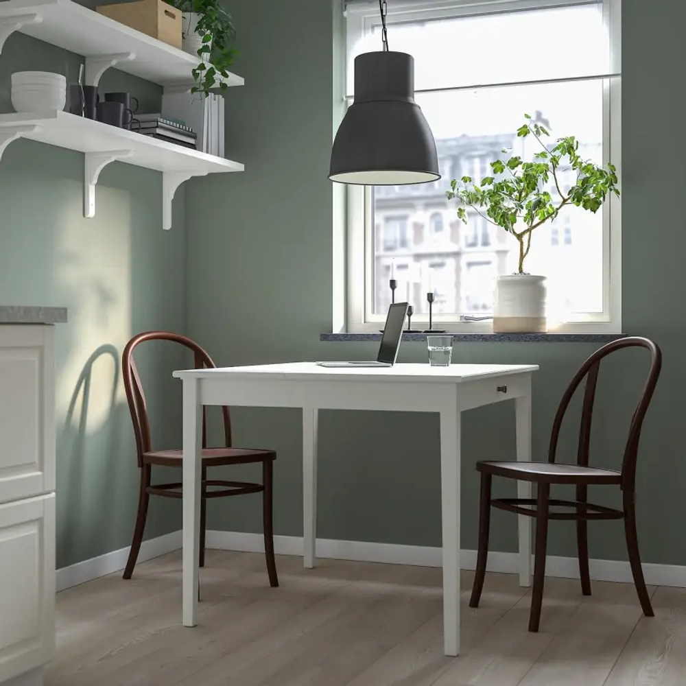 Стол и 4 стула - IDANÄS / SKOGSBO IKEA/ ИДАНАС/СКОГСБО ИКЕА, 86х75х96 см, белый/коричневый