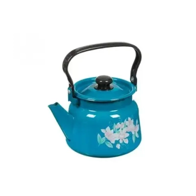 Чайник эмалированный 2,3л с рисунком, кобальтовый