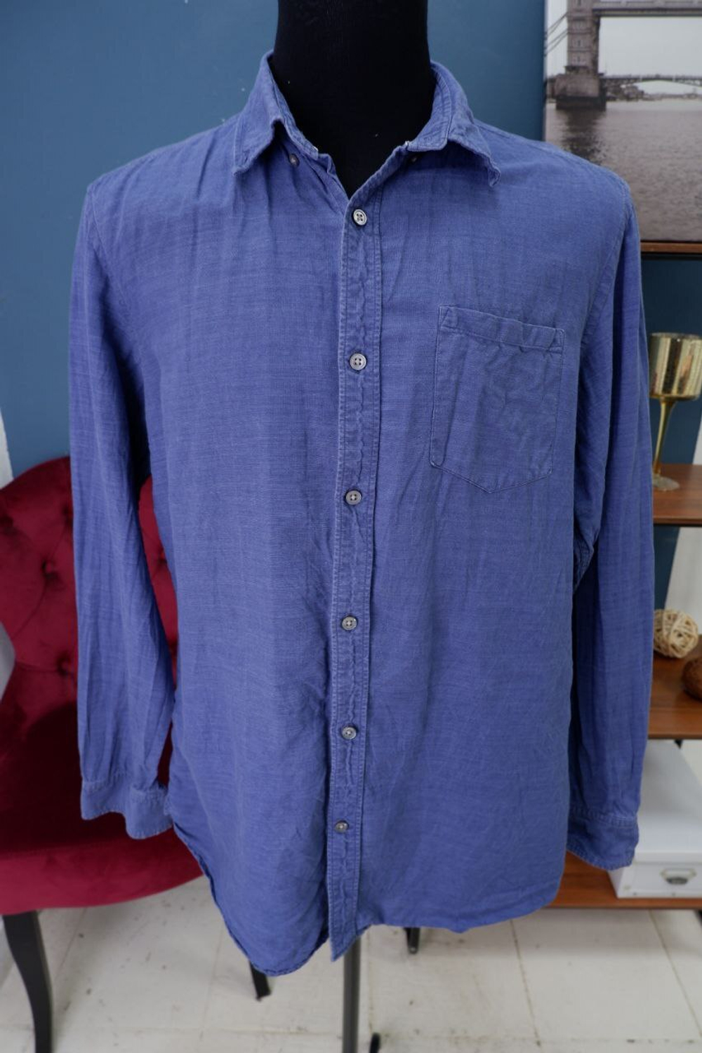 Рубашка Banana Republic однотонная 54-56 размер