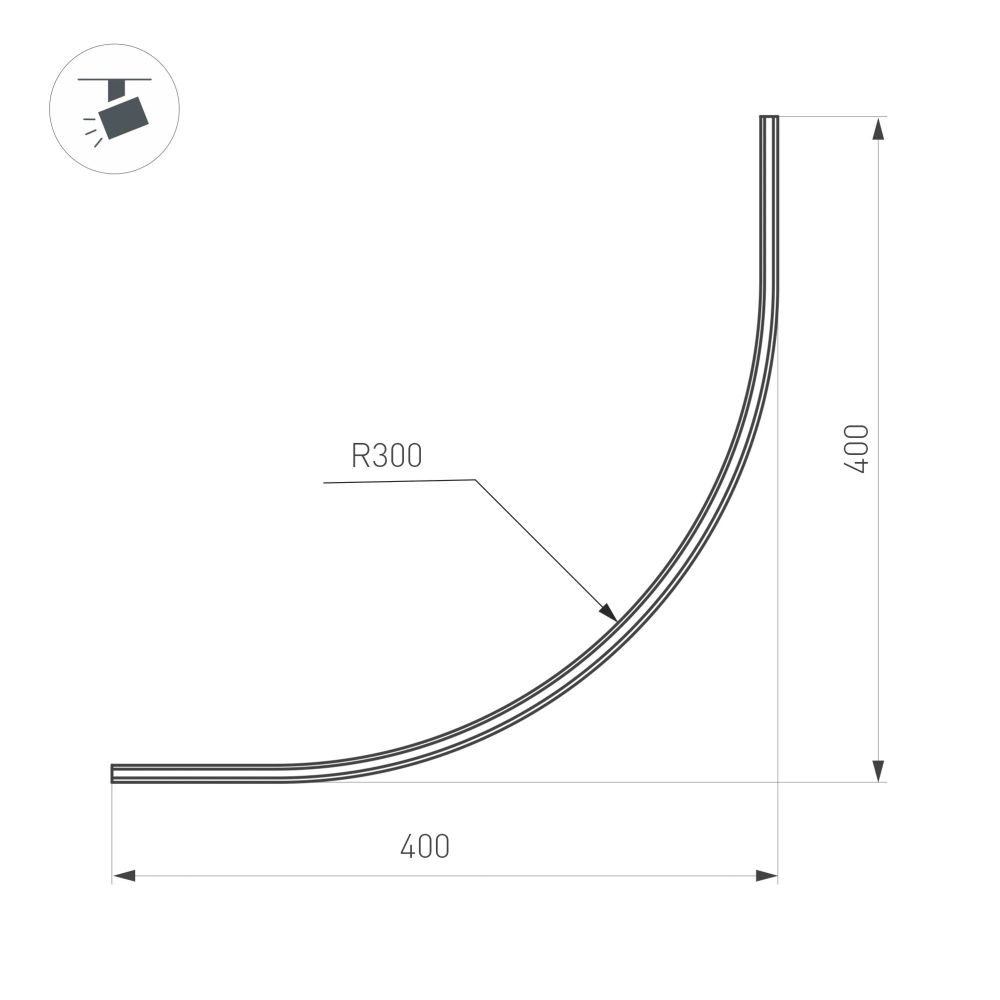 Трек MAG-MICROCOSM-TRACK-1115-ARC-R600 (BK) (Arlight, IP20 Металл, 3 года) 043247(1)
