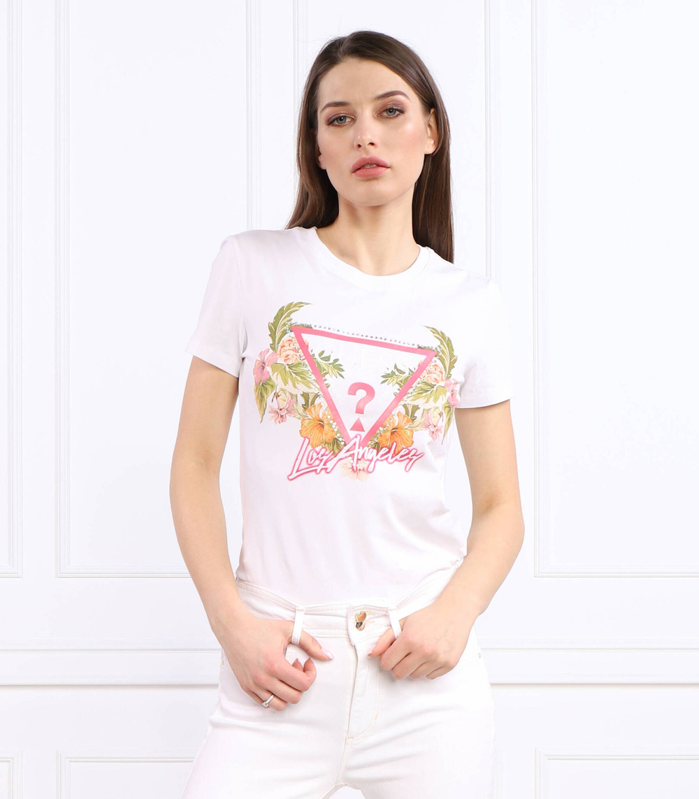 футболка triangle flowers GUESS - белый(W3GI41 J1314)