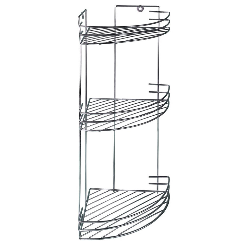 Полка 3-х ярусная угловая 200*270*500мм, "блестящий цинк"