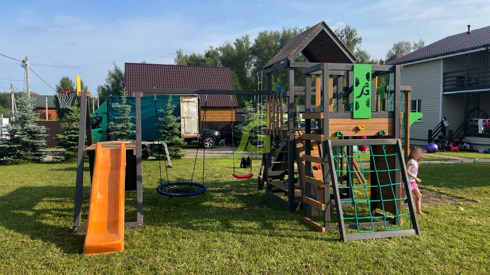 Детская площадка Спорт 3 с качелями гнездо 100см