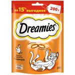 Лакомство Dreamies для кошек лакомые подушечки с курицей 200 г