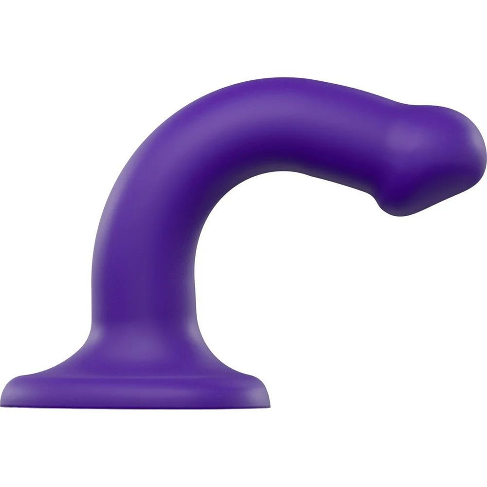 Фиолетовый фаллоимитатор-насадка Strap-On-Me Dildo Dual Density size S - 17 см.