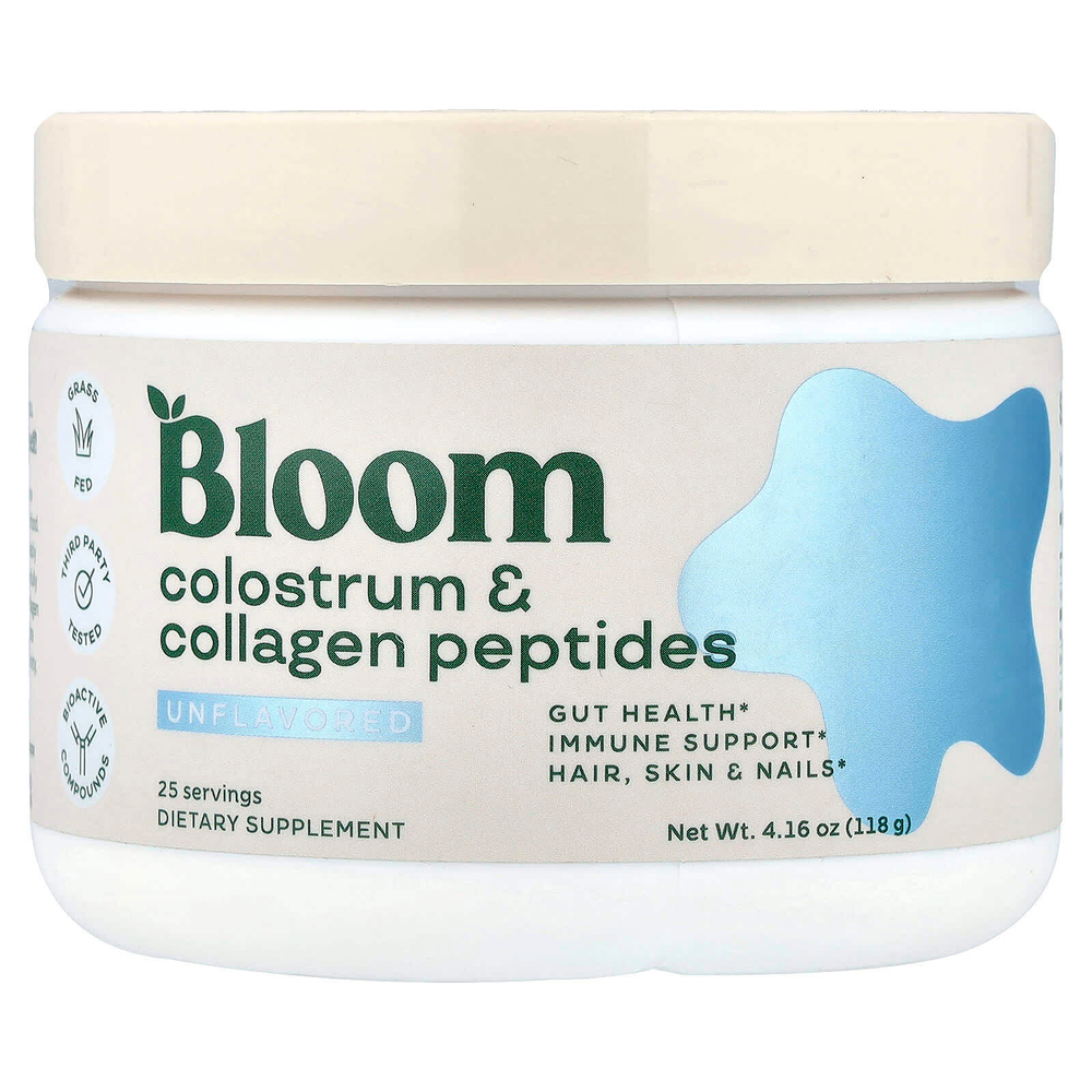 Bloom, Пептиды молозива и коллагена, без добавок, 118 г (4,16 унции)