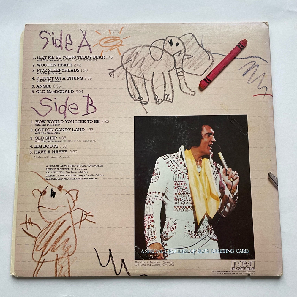 Винтажная виниловая пластинка LP Elvis Presley, Elvis Sings For Children And Grownups Too (США 1978)