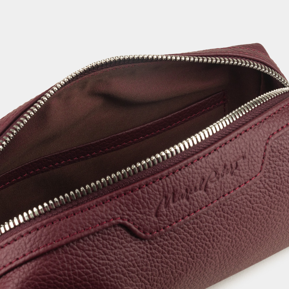 Несессер Tube из кожи теленка, бордового цвета