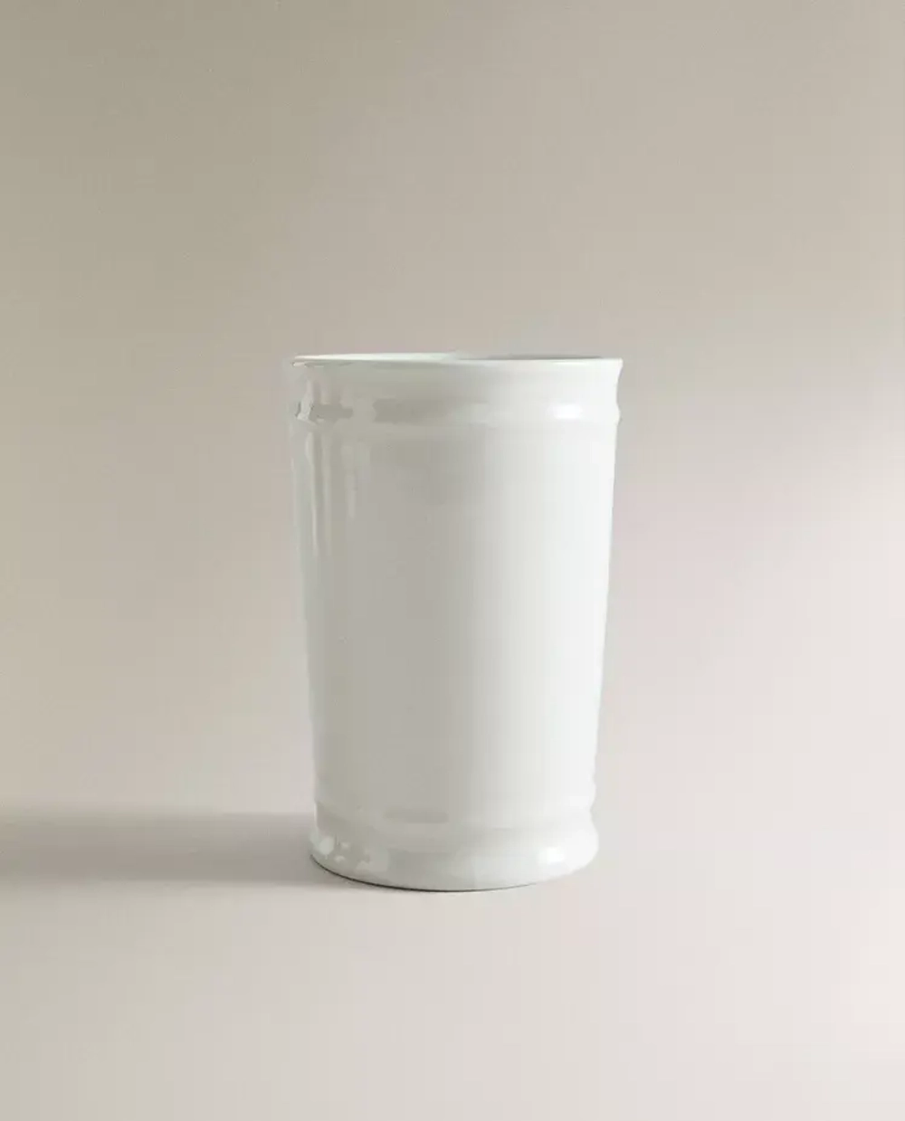 ZARA HOME КЕРАМИЧЕСКИЙ СТАКАН ДЛЯ ЗУБНЫХ ЩЕТОК, ЭКРЮ