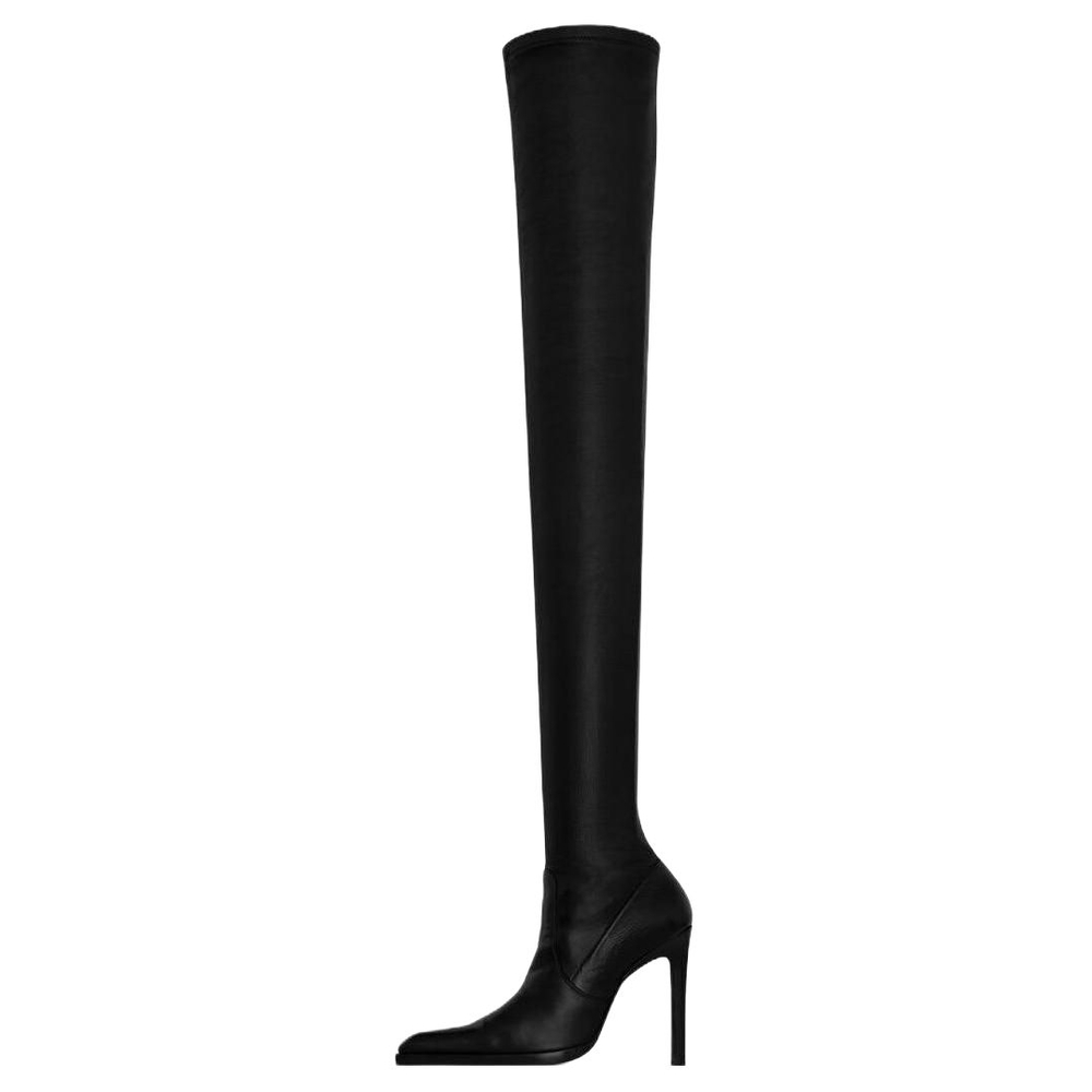 SAINT LAURENT NINA Over the knee Boots 11cm Women"s Black