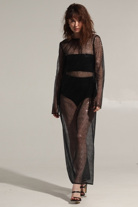 Платье макси пайетки