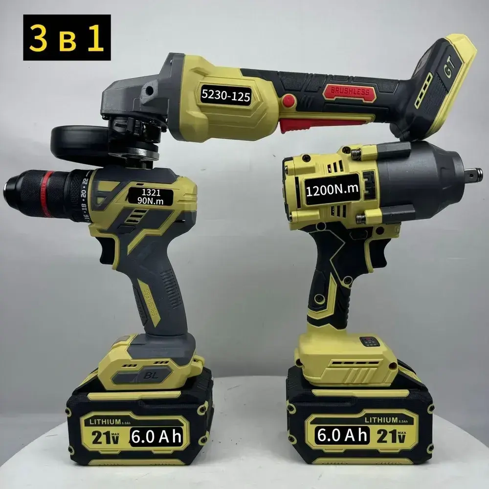 Набор Feng Bao 3 в 1 (Гайковерт1200, шуруповерт, ушм)