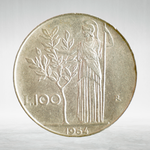 Italy 100 Lire 1964 R "Minerva Standing – Large Type", AU