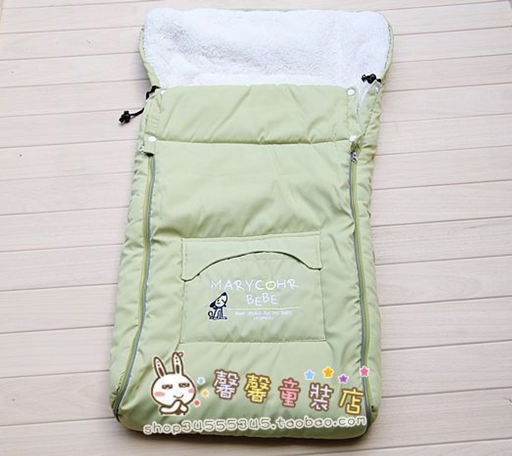 Спальный конверт для новорожденных однотонный на молнии с логотипом