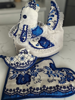 Комплект грелка на чайник Петух с рукавичкой