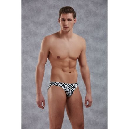 Мужские трусы слипы черные с принтом Doreanse Zebra 1345