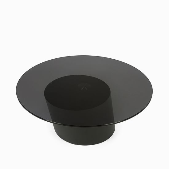 Кофейный стол Exalto 80х35 сталь и стекло