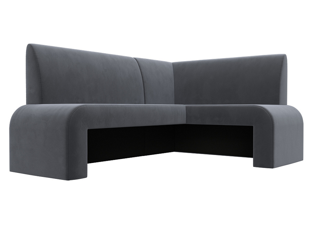 Диван кухонный угловой Кармен правый угол, Серый, Велюр, 126132