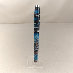 Ручка с колпачком с ручной росписью Палех "Парусник"