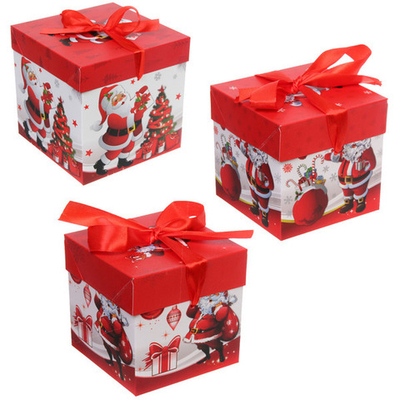 Коробка подарочная «Дедушка Мороз» 10*10*10 см