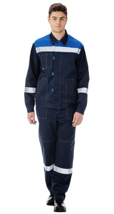 Костюм мужской рабочий "Тимбер-МПТ" РФ синий-василек с ПК - ПОД ЗАКАЗ