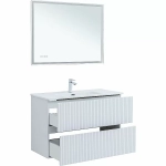 Тумба Aquanet Джейн 100 313288 с раковиной Flat 100 254365 белая матовая