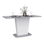 Стол кухонный обеденный раздвижной Цемент светлый/Белый Комфорт 110(145)х68х75 см