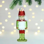 Елочная игрушка «Очаровательный солдат» 5*4*16 см, Салатовый