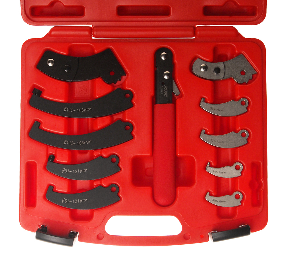 Ключ для круглых гаек с прорезью (с радиусными насадками) 11 предметов JTC