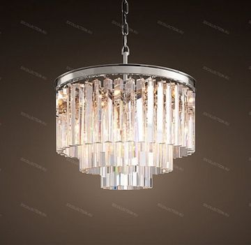 Люстра 1920S ODEON CLEAR GLASS FRINGE 3-TIER Restoration Hardware
