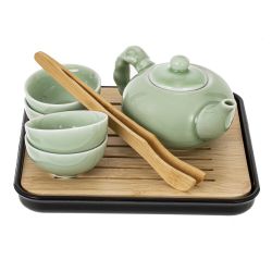 GAEM Набор для чайн церем на 4 перс, (чайник 220мл, 4 чашки 45мл, емкость/чая, подставка), L22 W22 H11 см