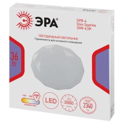 Светильник потолочный светодиодный ЭРА без ДУ SPB-6 Slim Sparkle 36W -6,5K | Светильники SPB-6 без ДУ